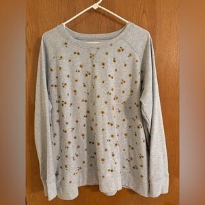 Gray Sweatshirt sunflowers
